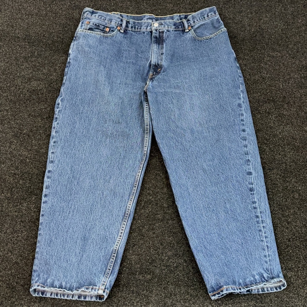 Levi's 560 Jeans Mens 44x30 Blue Relaxed Tapered Denim Light Wash Pockets Casual